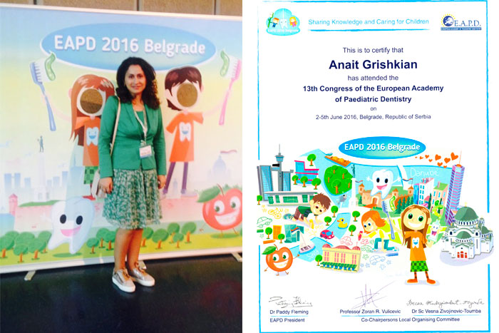 Анаит Рубеновна Гришкян на конгрессе Европейской ассоциации детской стоматологии Анаит Рубеновна Гришкян на конгрессе Европейской ассоциации детской стоматологии